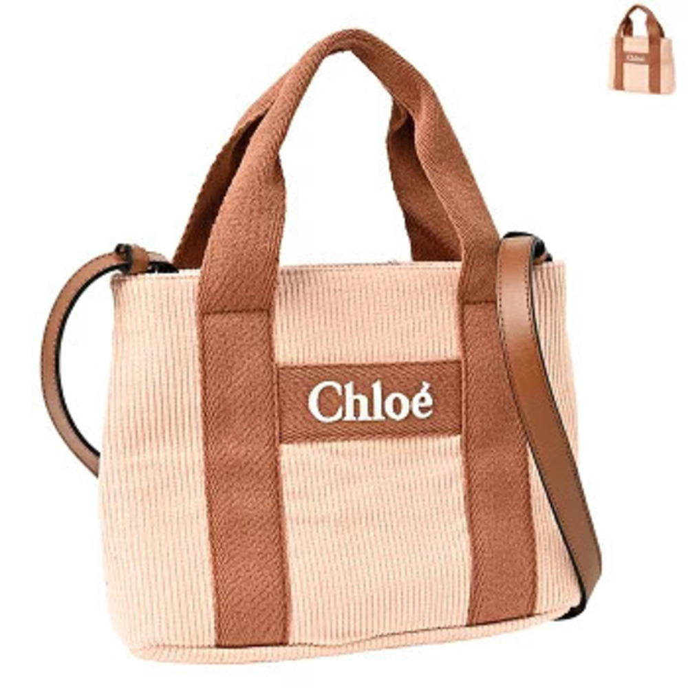 Chloe Handbag Logo Corduroy Bag Shoulder OK